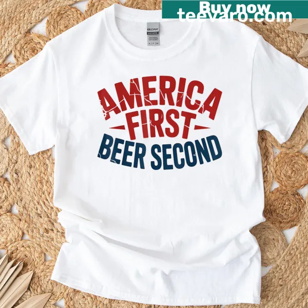 Funny patriotic drinking T-shirt with a humorous slogan