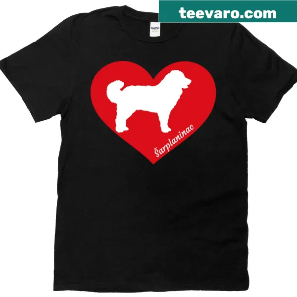 Arplaninac silhouette with red heart design for dog lovers