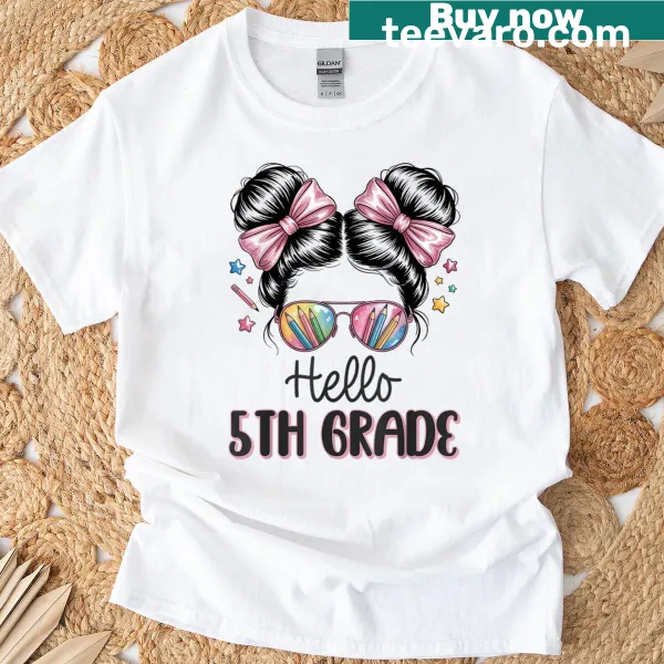Cute back-to-school t-shirt for fifth grade girls