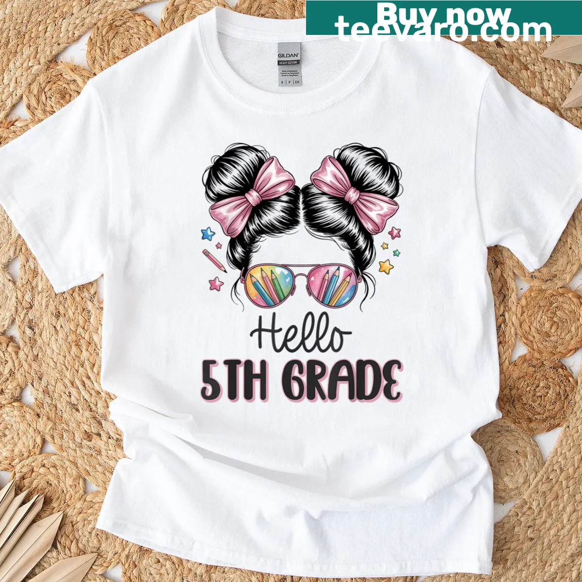 Cute back-to-school t-shirt for fifth grade girls — on a men's t-shirt