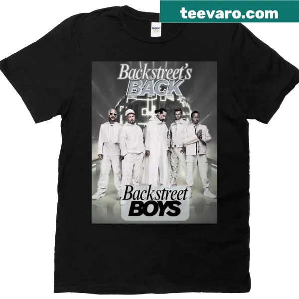 Typography design announcing Backstreet Boys are back on a t-shirt