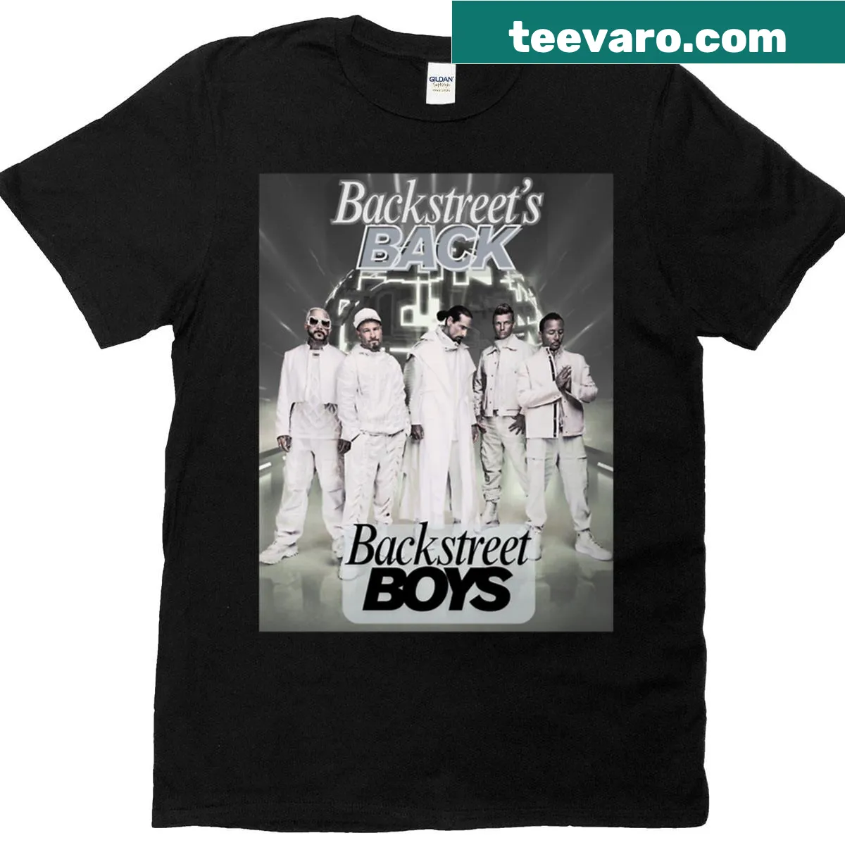 Typography design announcing Backstreet Boys are back on a t-shirt — on a men's t-shirt