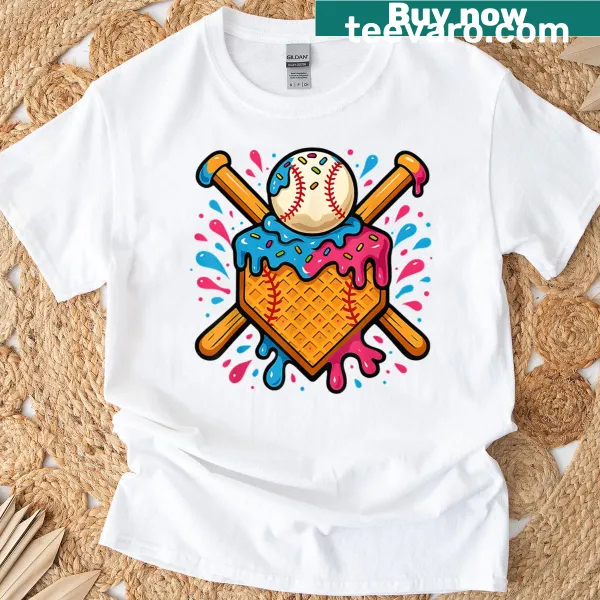 Cartoon design of baseball and ice cream for boys