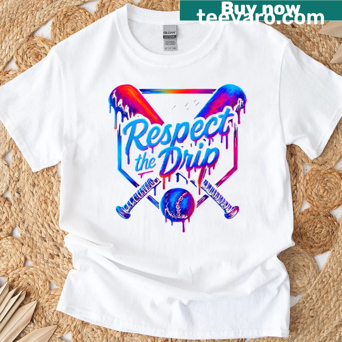 Playful design combining baseball and gaming elements — on a men's t-shirt