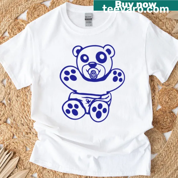 Cute toddler T-shirt featuring a bear holding a pacifier design