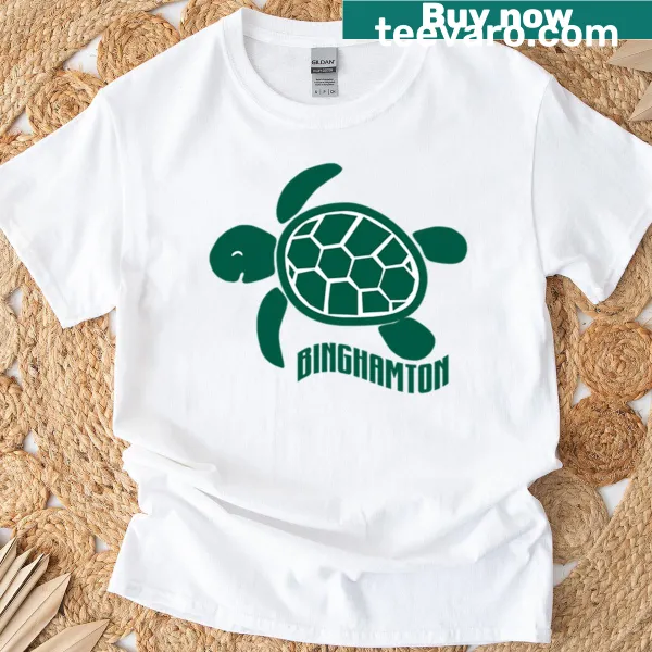 Binghamton University text graphic on a t-shirt