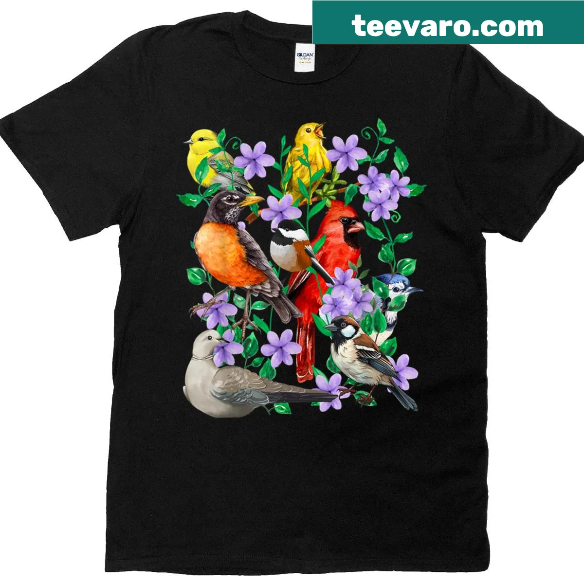 Bird watching T-shirt featuring nature graphics — on a men's t-shirt