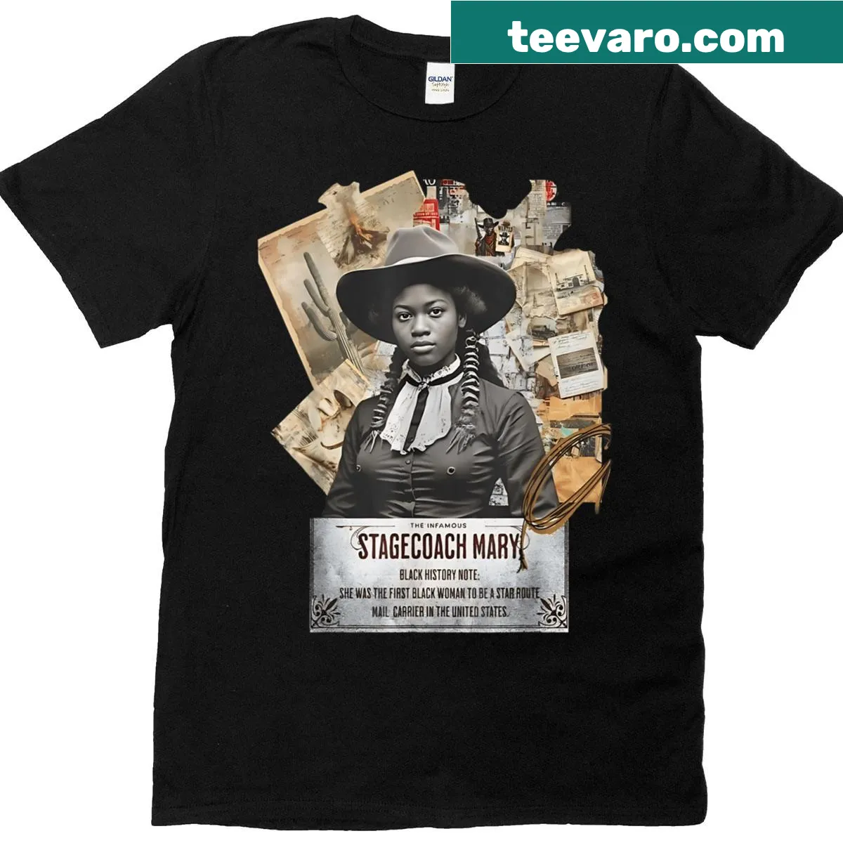 Empowering T-shirt celebrating Black women in rodeo — on a men's t-shirt