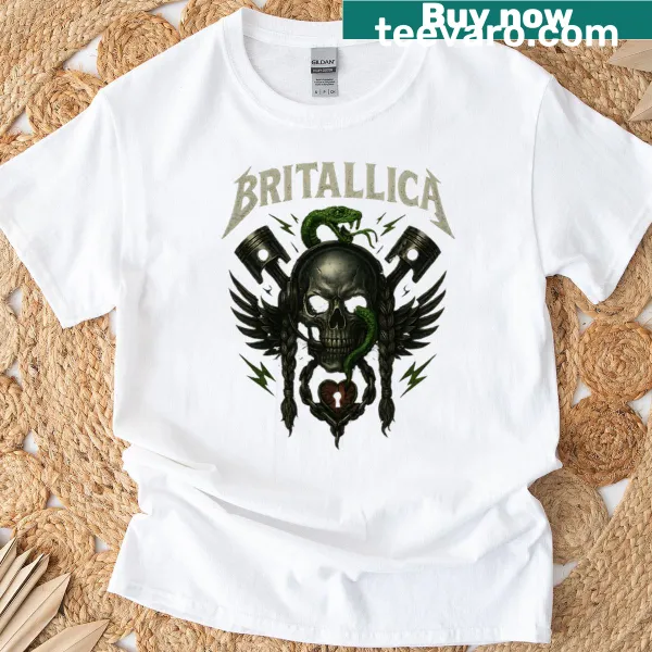 Vintage tribute t-shirt combining Britney Spears and metal themes