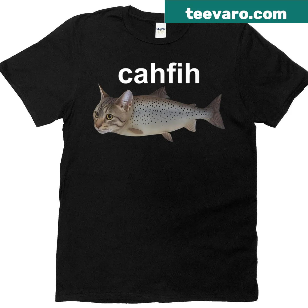 Funny catfish meme t-shirt with humorous fishing text — on a men's t-shirt