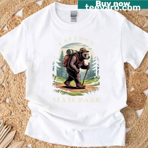 Illustrated bear T-shirt inspired by Caledon State Park