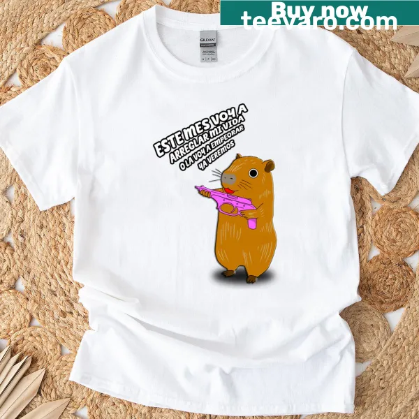 Cute capybara illustration t-shirt design