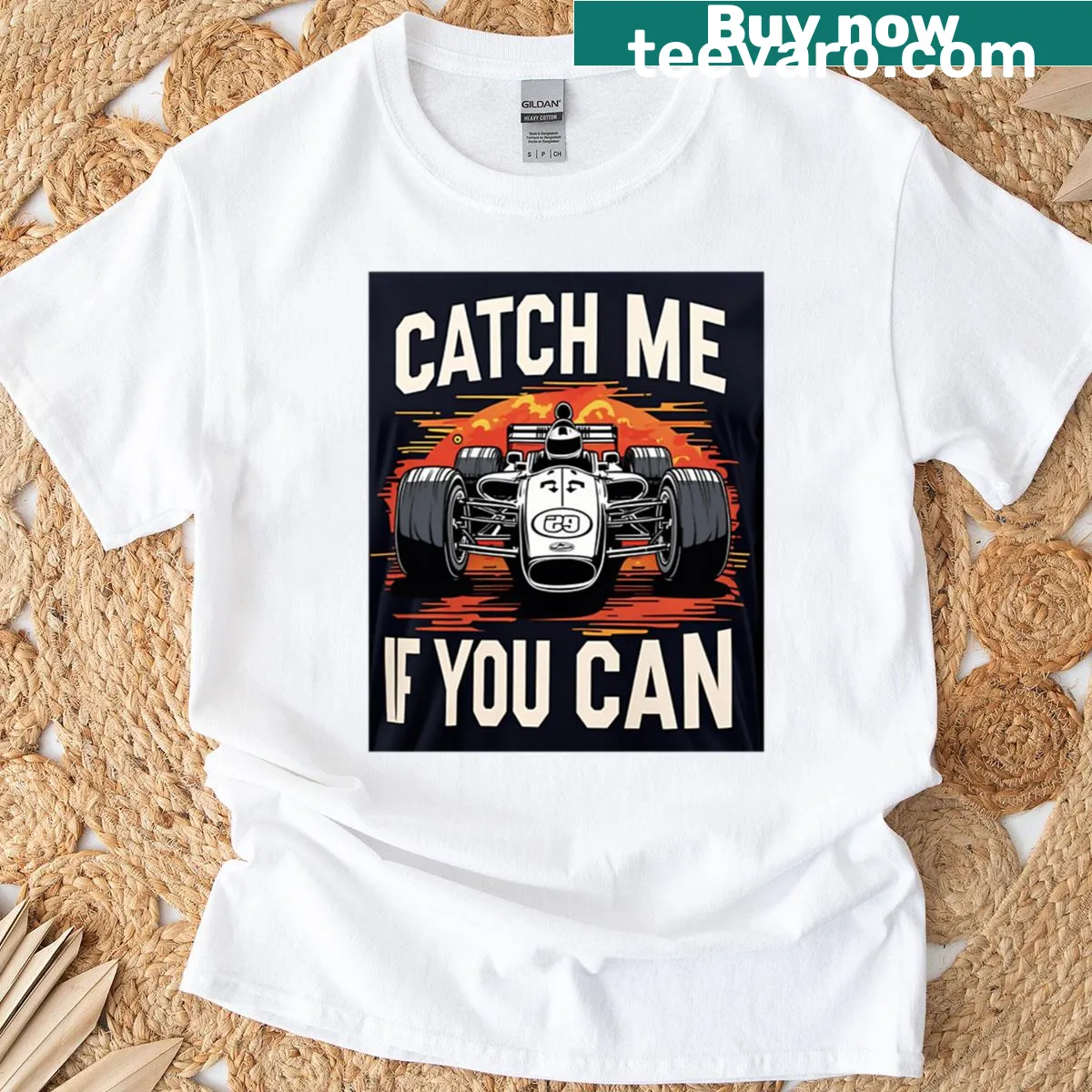 Vintage race car graphic on a t-shirt — on a men's t-shirt