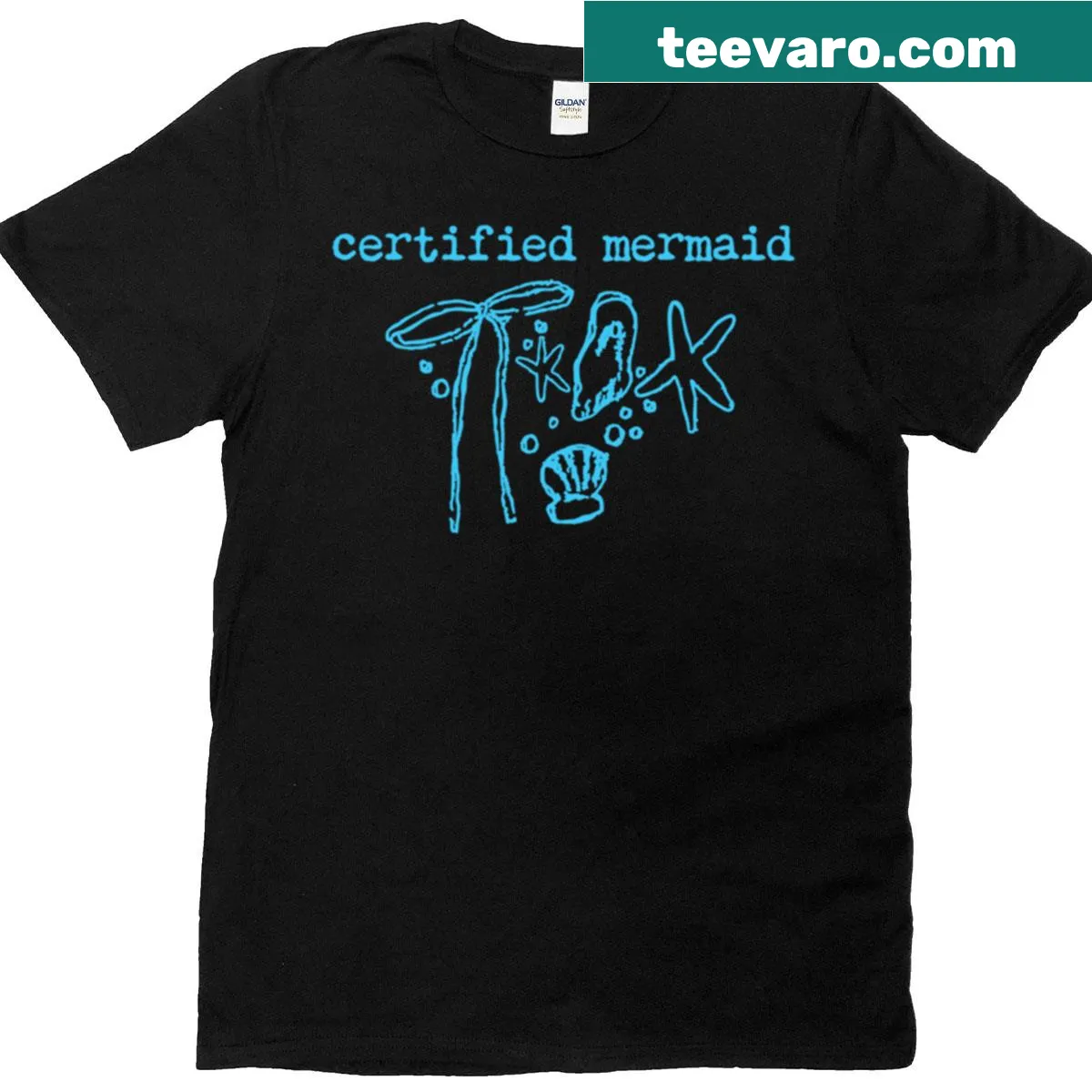 T-shirt with the phrase 'Certified Mermaid' for fantasy lovers — on a men's t-shirt