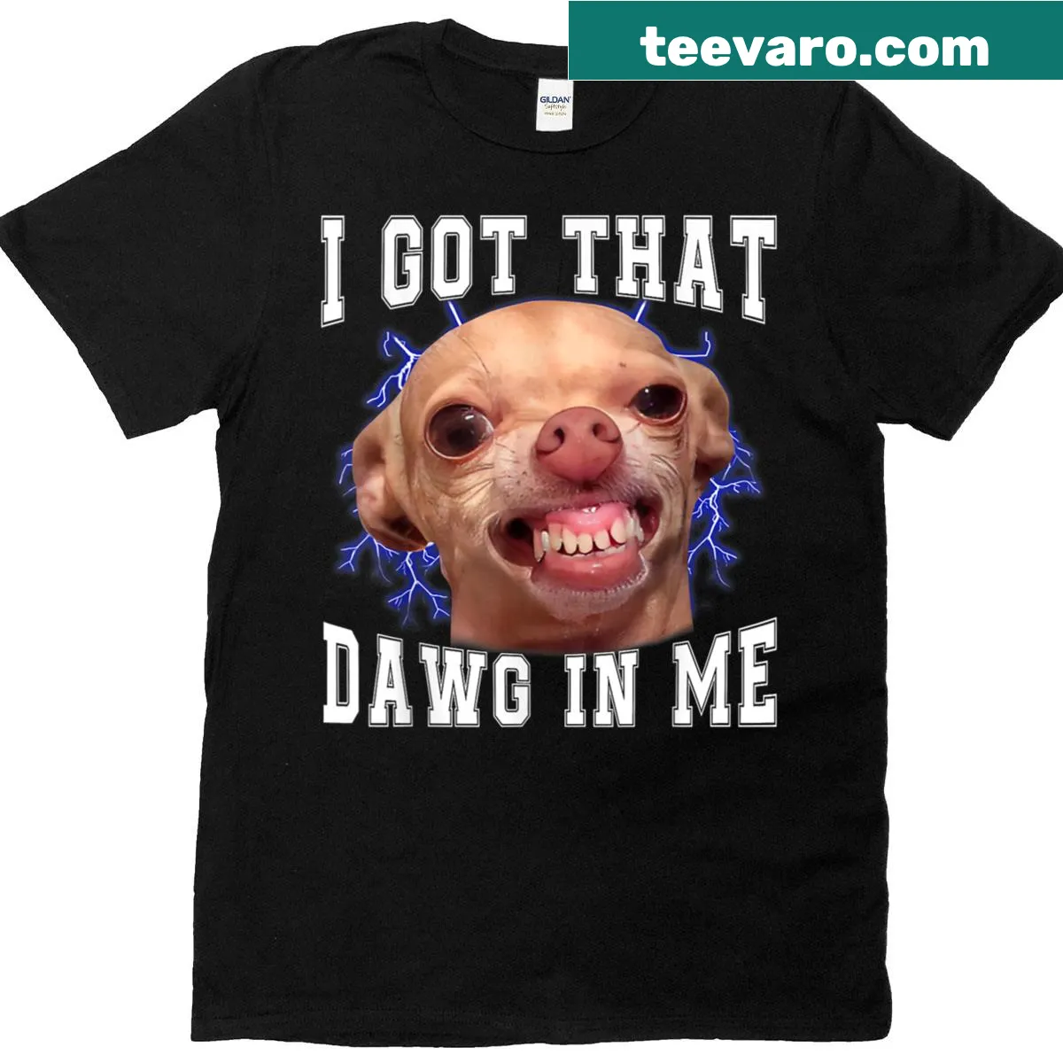 Funny Chihuahua meme t-shirt with humorous text about dogs — on a men's t-shirt