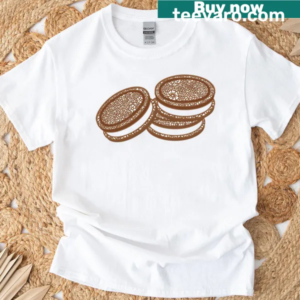 Zentangle design of chocolate cookies on t-shirt