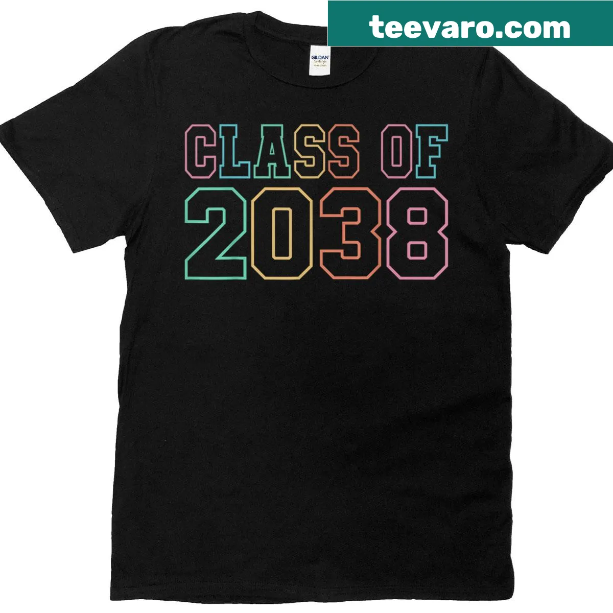 Sentimental T-shirt for kids with 'Class Of 2038' text — on a men's t-shirt