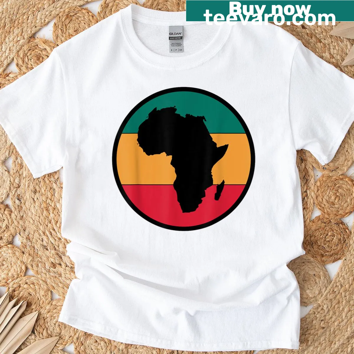 Afrocentric African print graphic on a unisex t-shirt — on a men's t-shirt