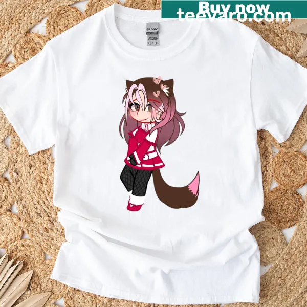 Cartoon girl in gacha style t-shirt design