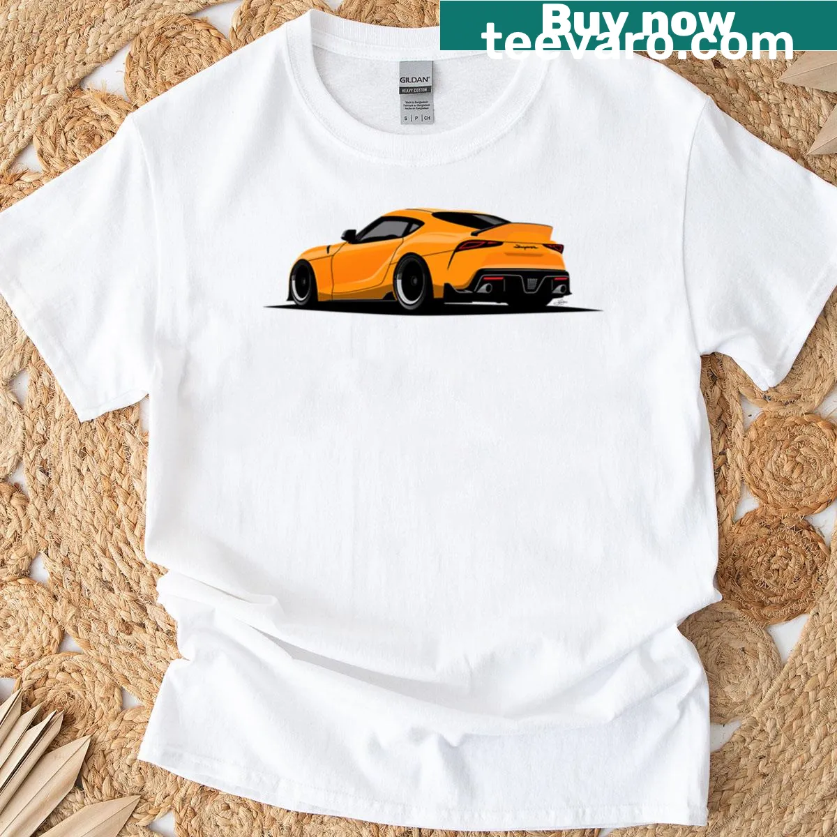 Silhouette illustration of a Supra GR on a t-shirt — on a men's t-shirt