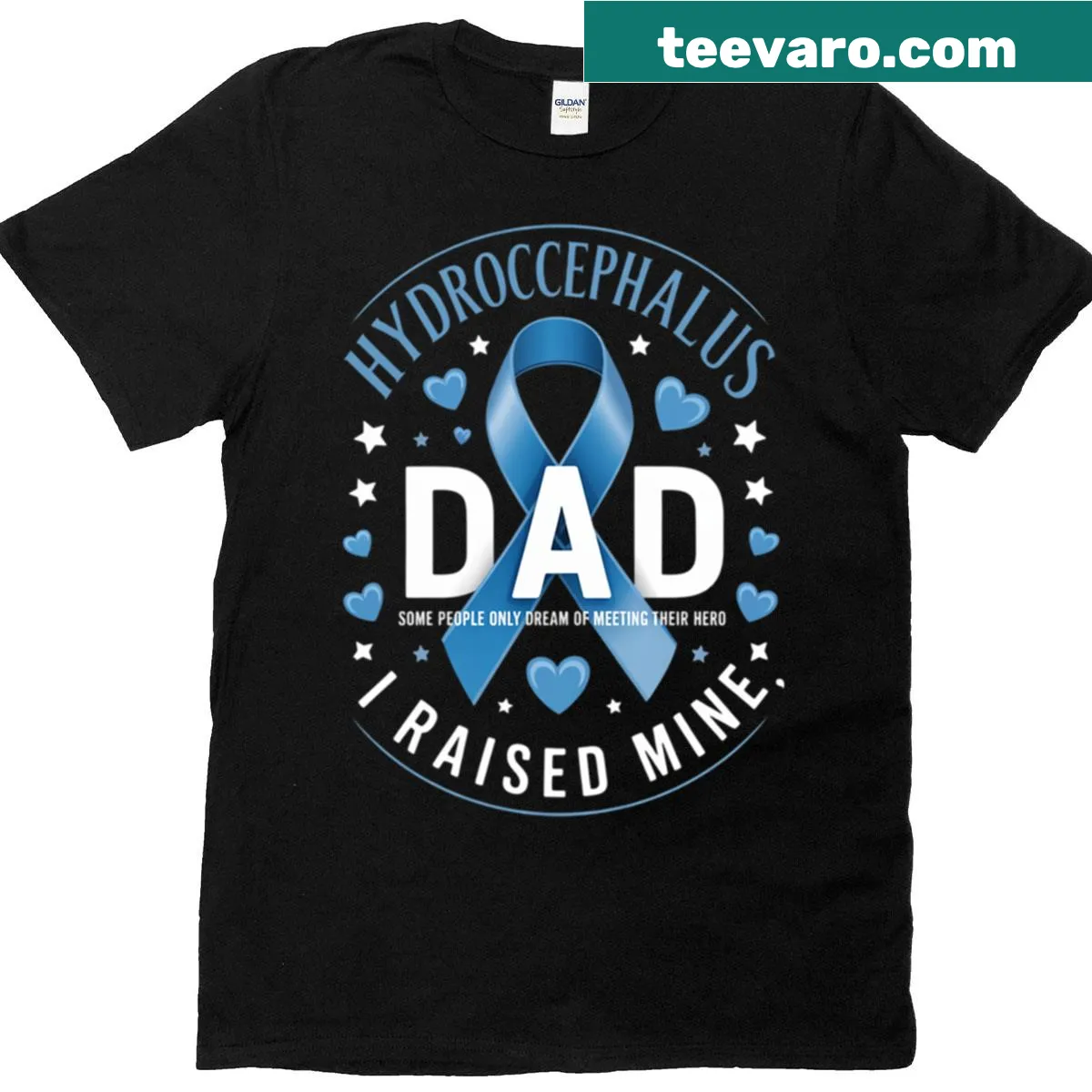 T-shirt saying 'Dad Of A Hydrocephalus Warrior' for awareness — on a men's t-shirt