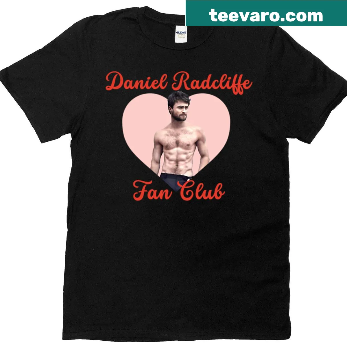 Whimsical T-shirt featuring Daniel Radcliffe's roles and a fan club theme — on a men's t-shirt