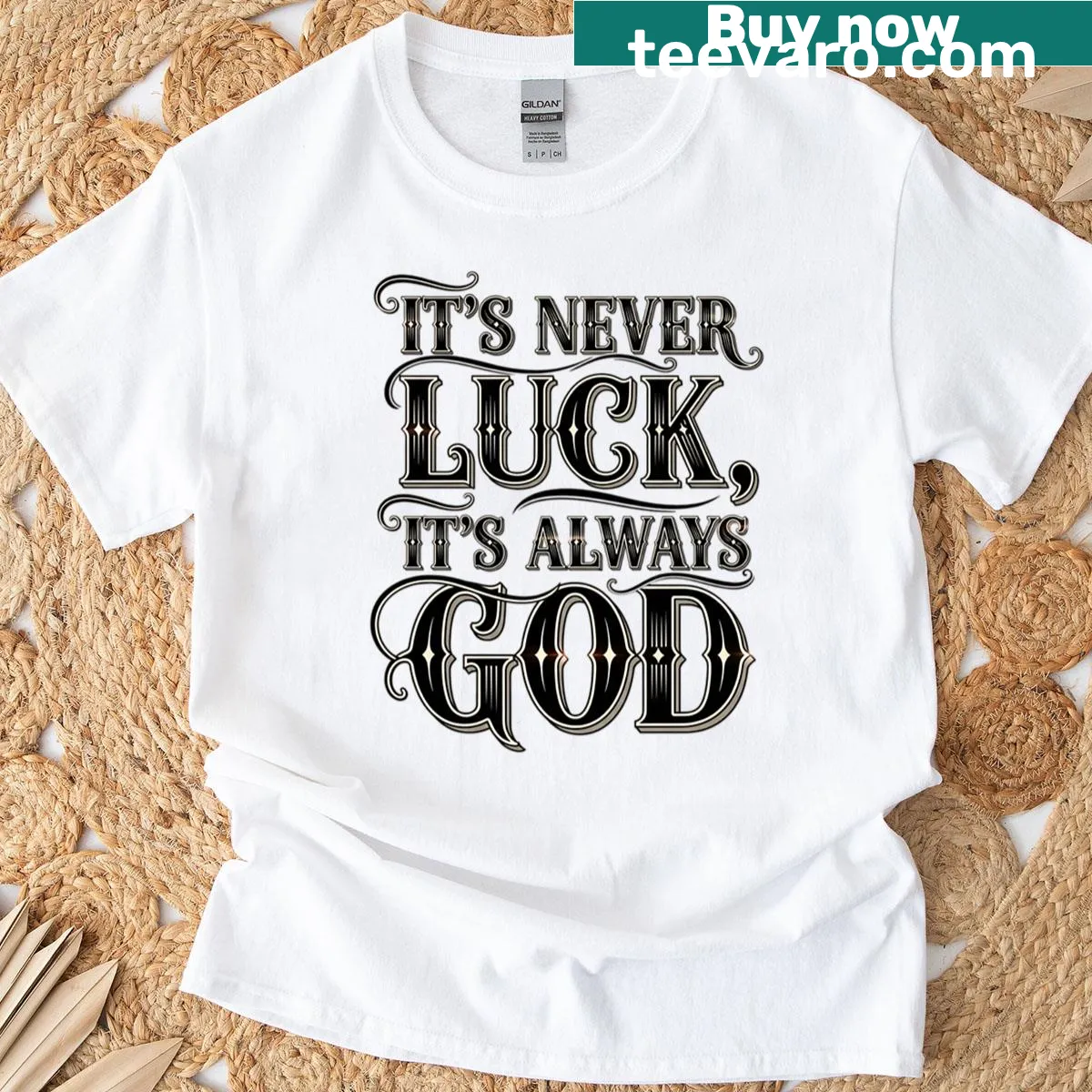 Typographic T-shirt featuring an inspirational phrase — on a men's t-shirt