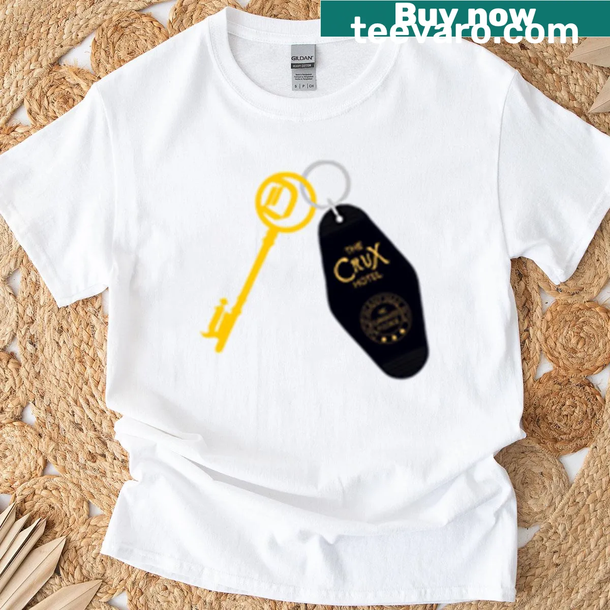 Artistic hotel key design for music lovers — on a men's t-shirt