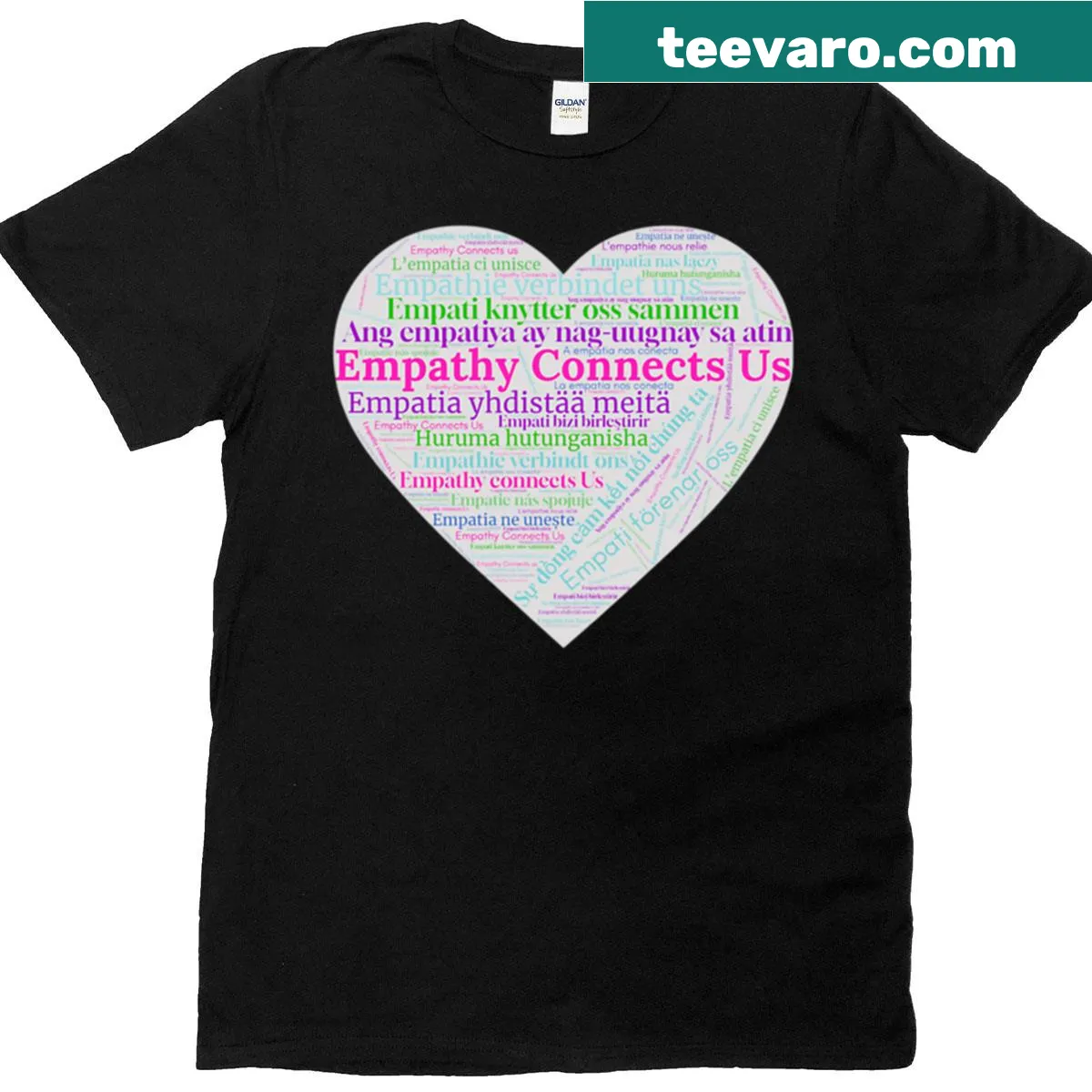 Bold typography t-shirt with the message 'Empathy Connects Us' — on a men's t-shirt