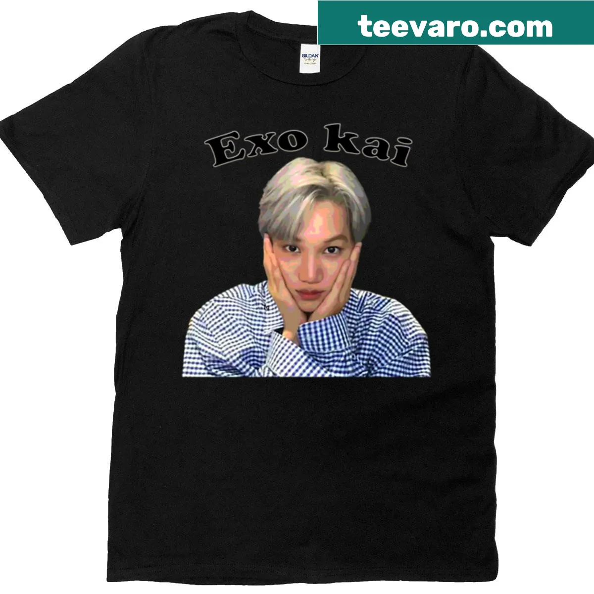 Exo Love Shot Kai graphic t-shirt for kids featuring K-pop star — on a men's t-shirt