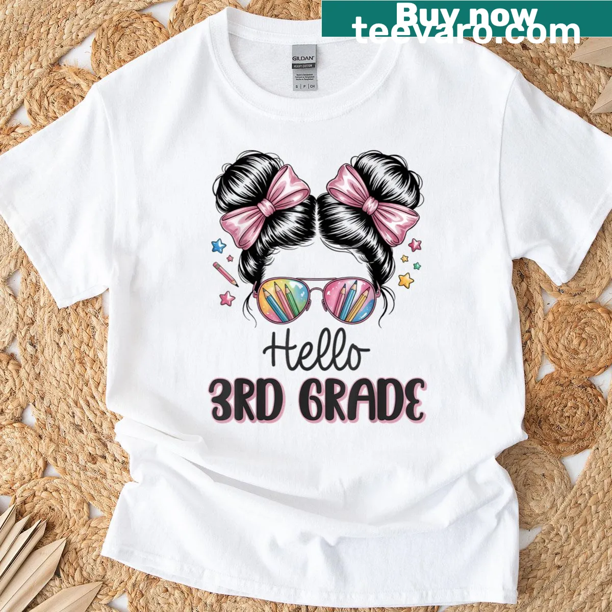 Cheerful First Day Of Third Grade T-shirt for girls — on a men's t-shirt