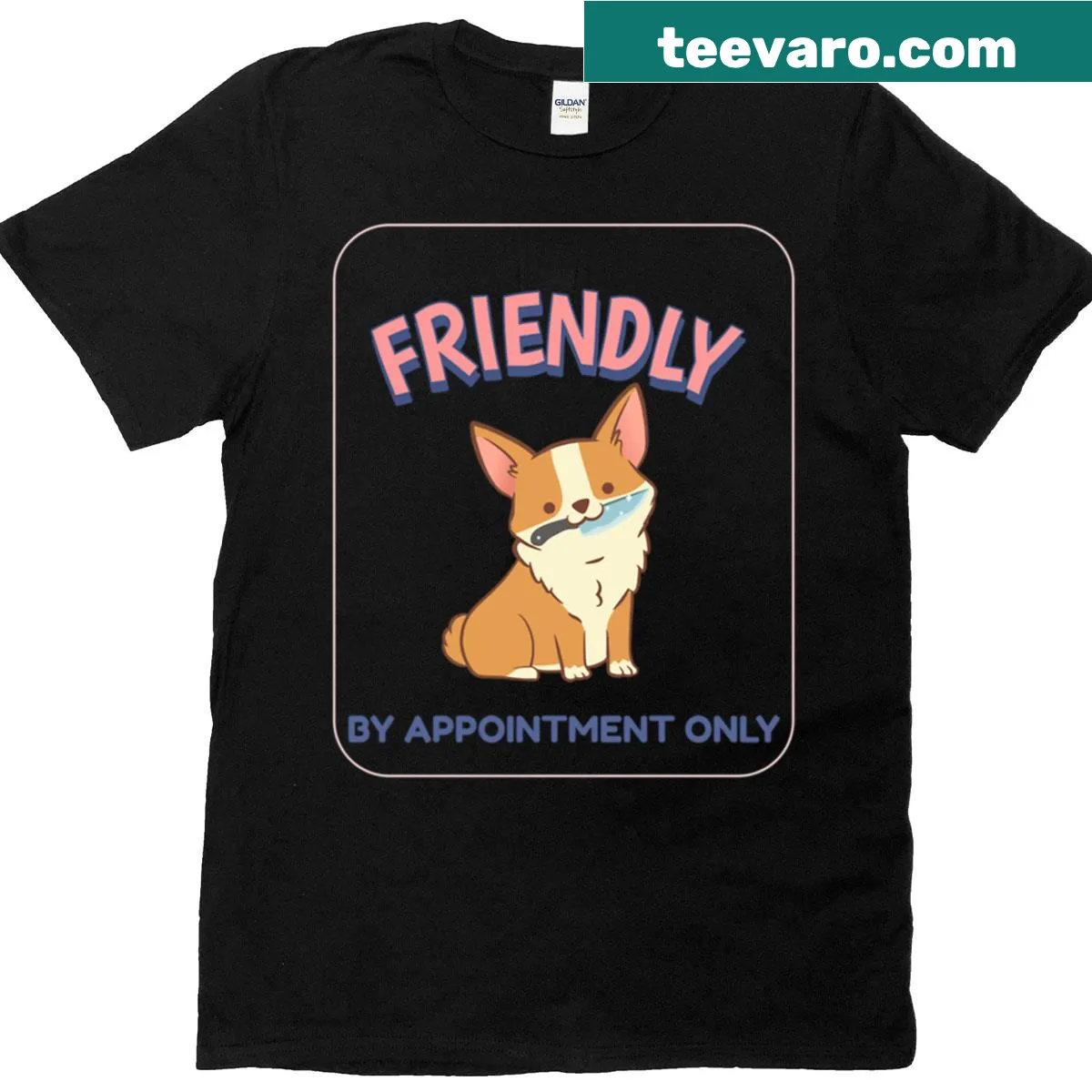 T-shirt with the phrase 'Friendly By Appointment Only' — on a men's t-shirt