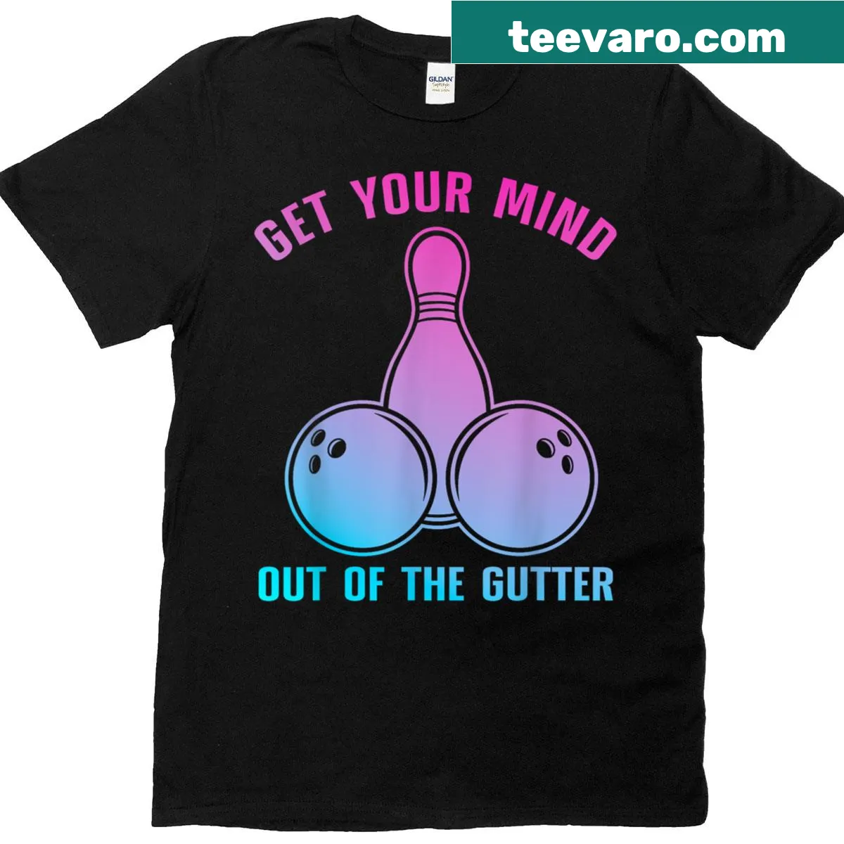 Fun bowling-themed T-shirt design for all ages — on a men's t-shirt