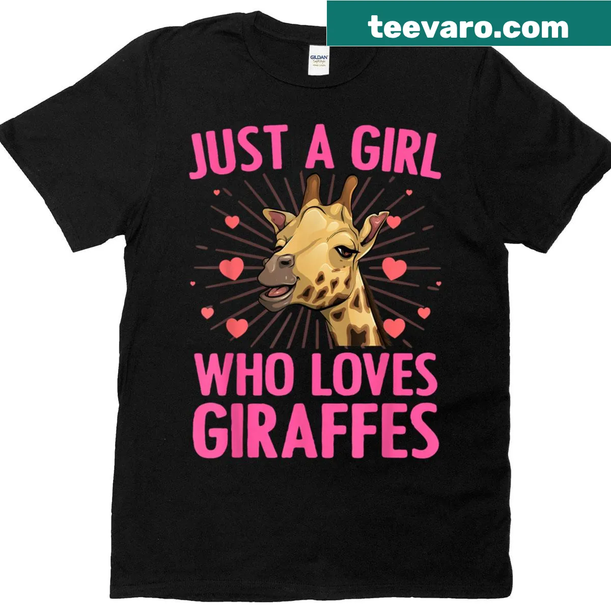 Whimsical giraffe design on a T-shirt for women and girls — on a men's t-shirt