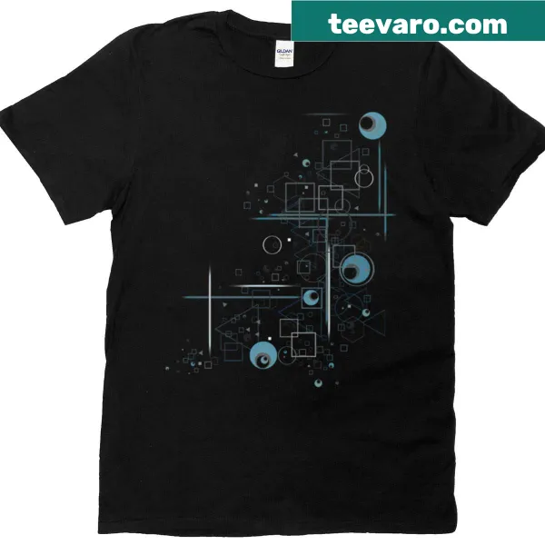 Geometric shapes representing night sky on a T-shirt