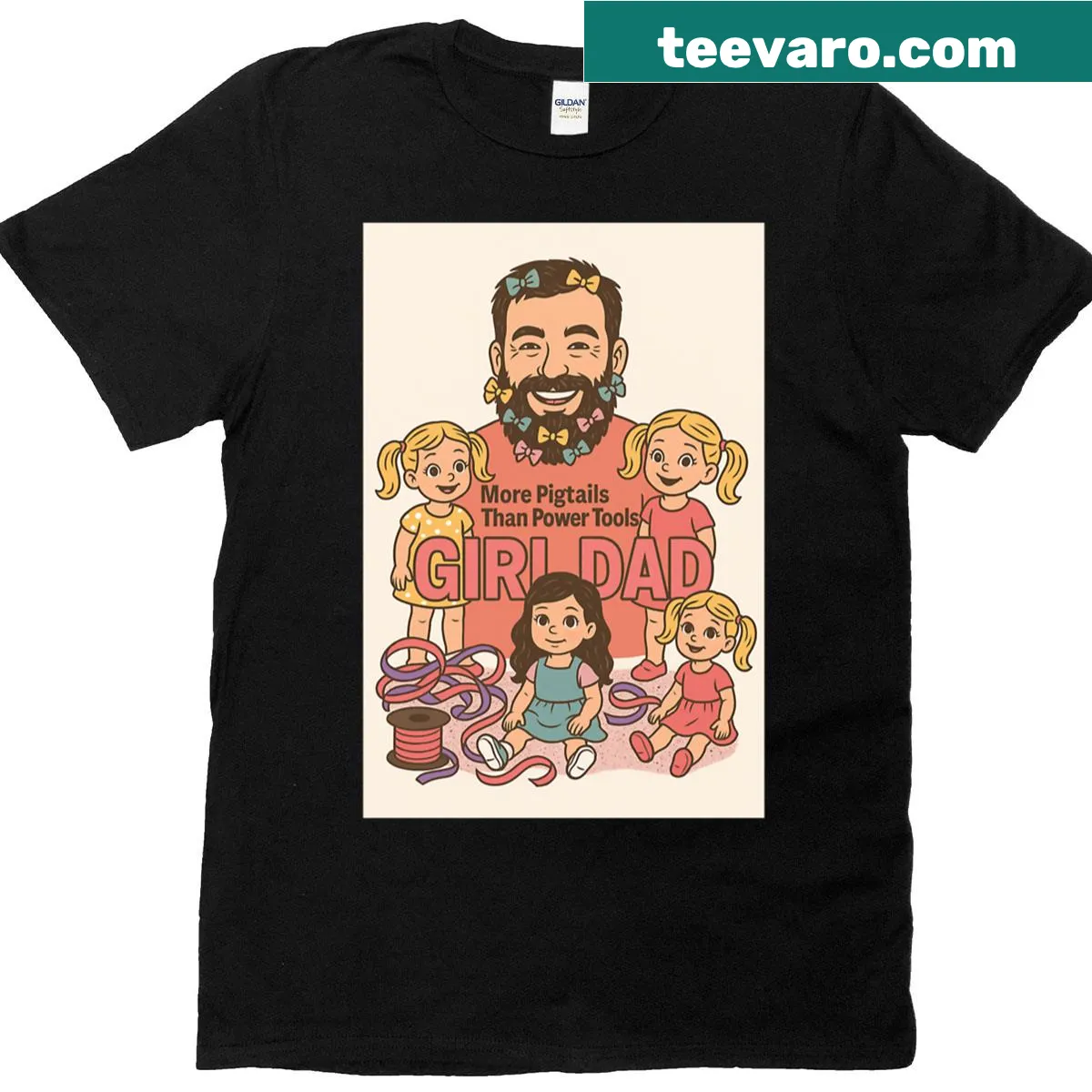 Funny t-shirt for dads of daughters with humorous text — on a men's t-shirt