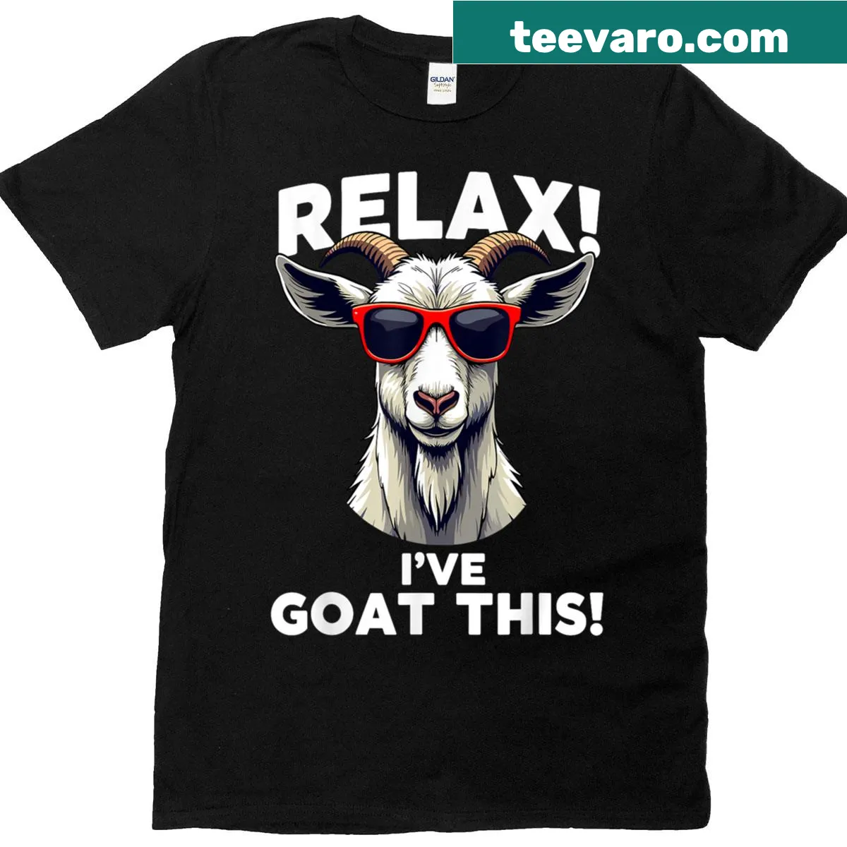 Whimsical goat graphic T-shirt for goat lovers and enthusiasts — on a men's t-shirt