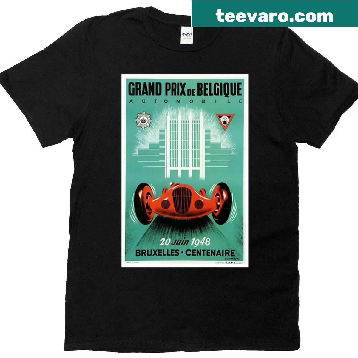 Artistic Grand Prix de Belgique design on a t-shirt. — on a men's t-shirt