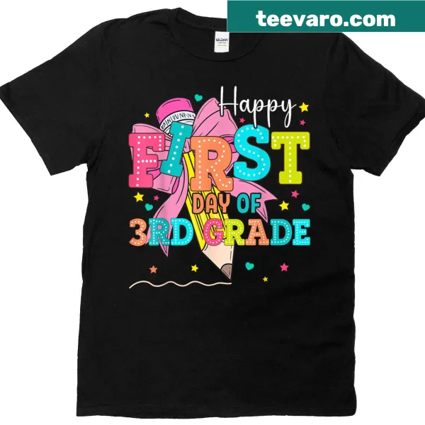 Cheerful first day of 3rd grade t-shirt for girls