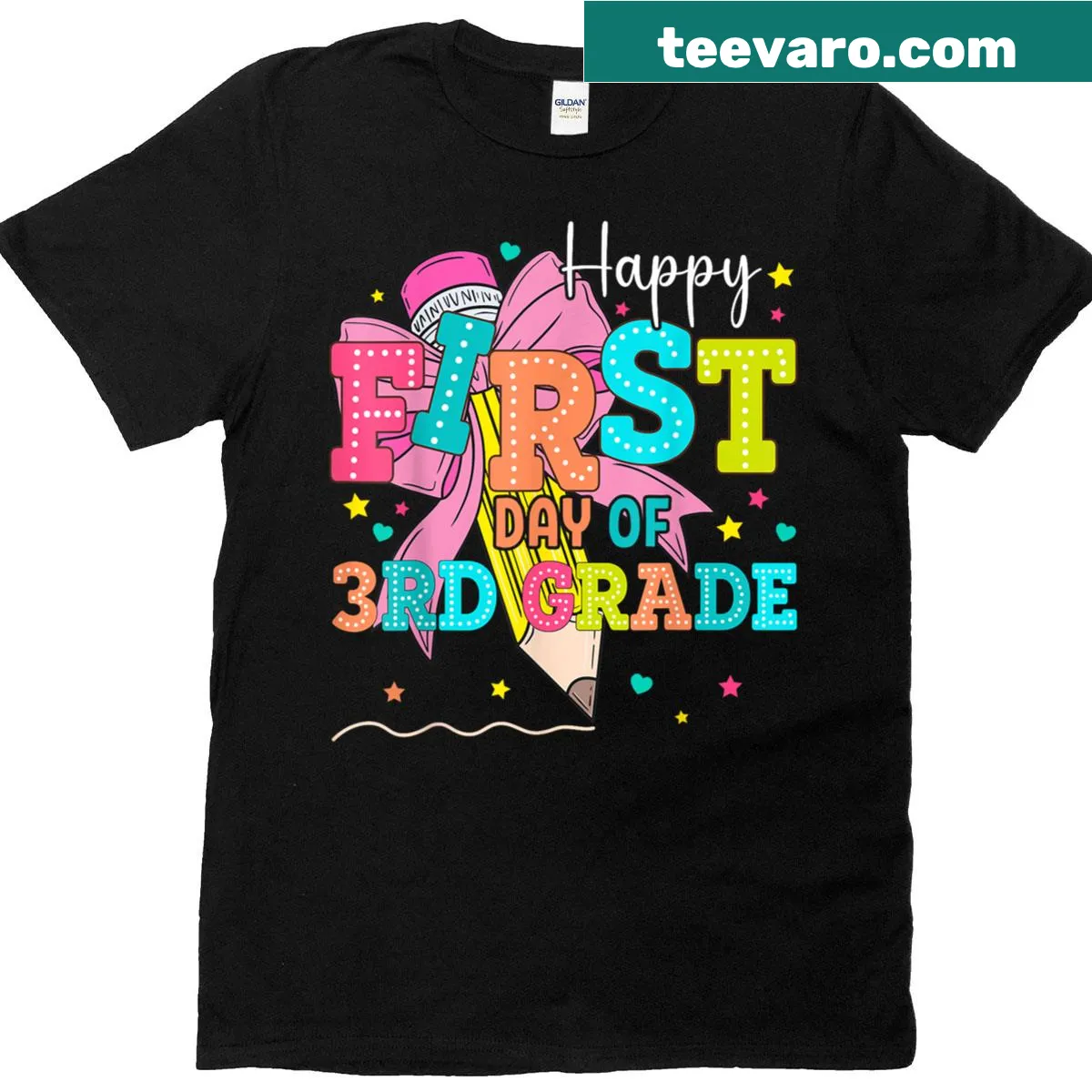 Cheerful first day of 3rd grade t-shirt for girls — on a men's t-shirt