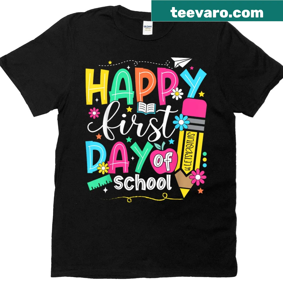 Back-to-school T-shirt with pencil design for teachers and kids — on a men's t-shirt