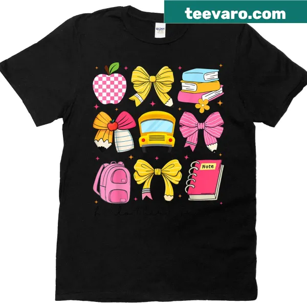 Cute T-shirt for girls featuring 'Hello Third Grade' and a bow