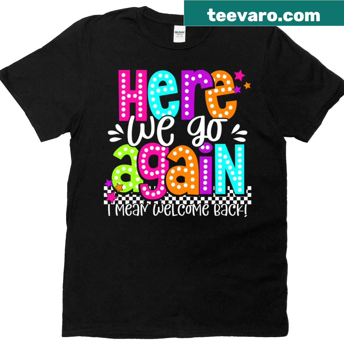 Funny teacher back-to-school shirt with humorous phrase — on a men's t-shirt