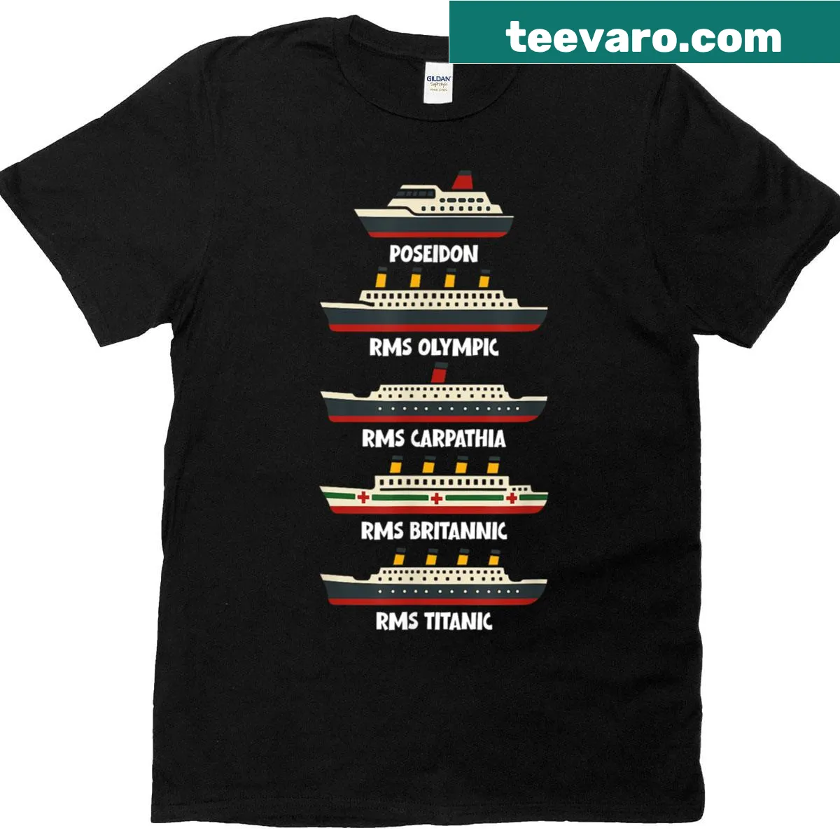 T-shirt featuring historic ships design for maritime enthusiasts — on a men's t-shirt