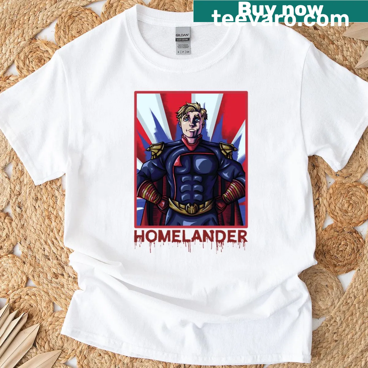 T-shirt with a dynamic design inspired by Homelander from The Boys — on a men's t-shirt