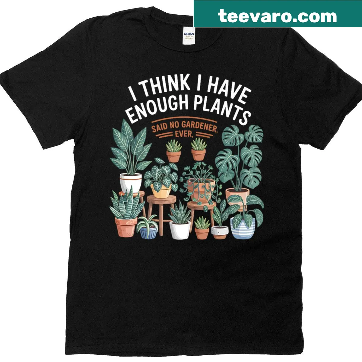 Humorous shirt for gardeners with sarcastic plant saying — on a men's t-shirt