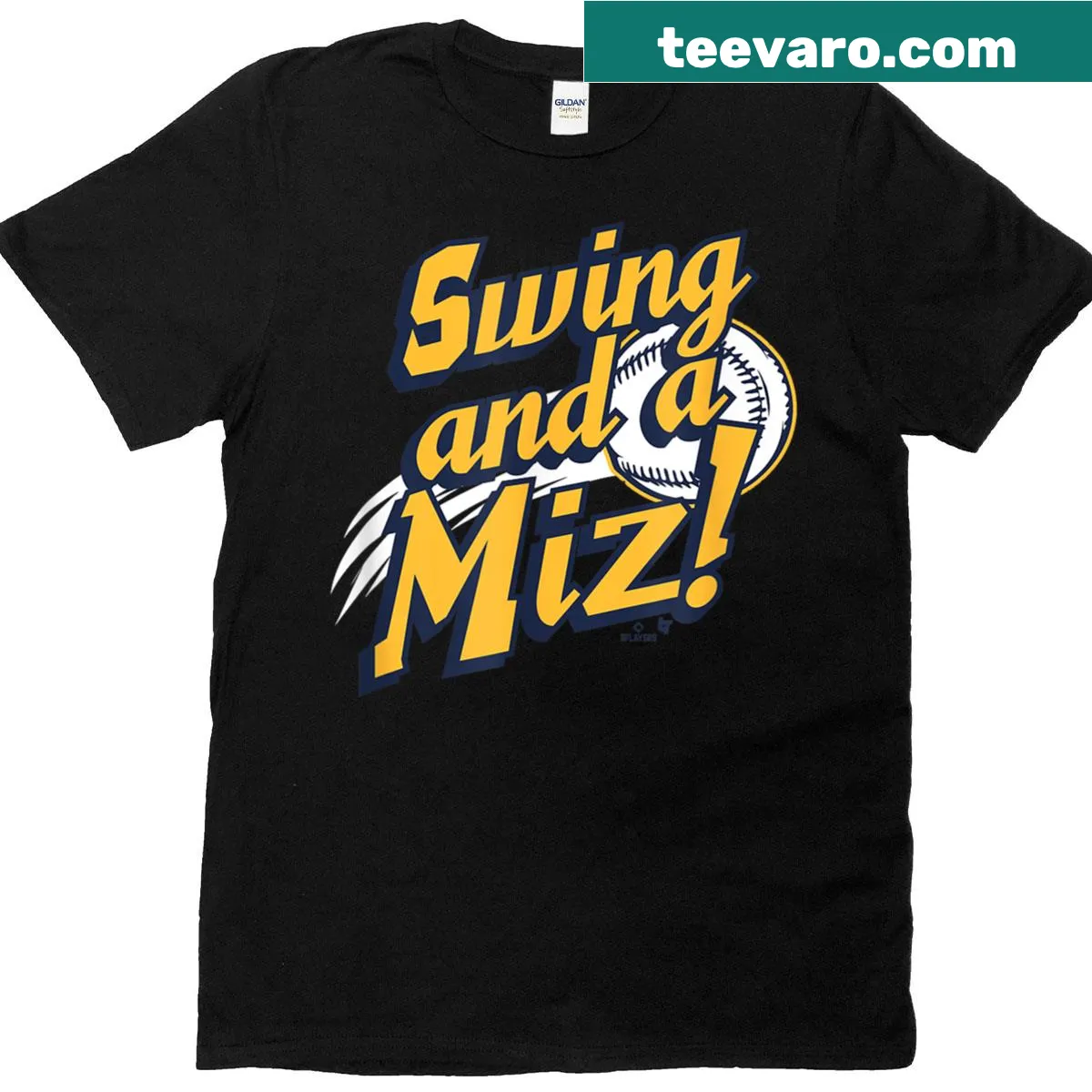 Milwaukee baseball T-shirt with 'Swing And A Miz' — on a men's t-shirt