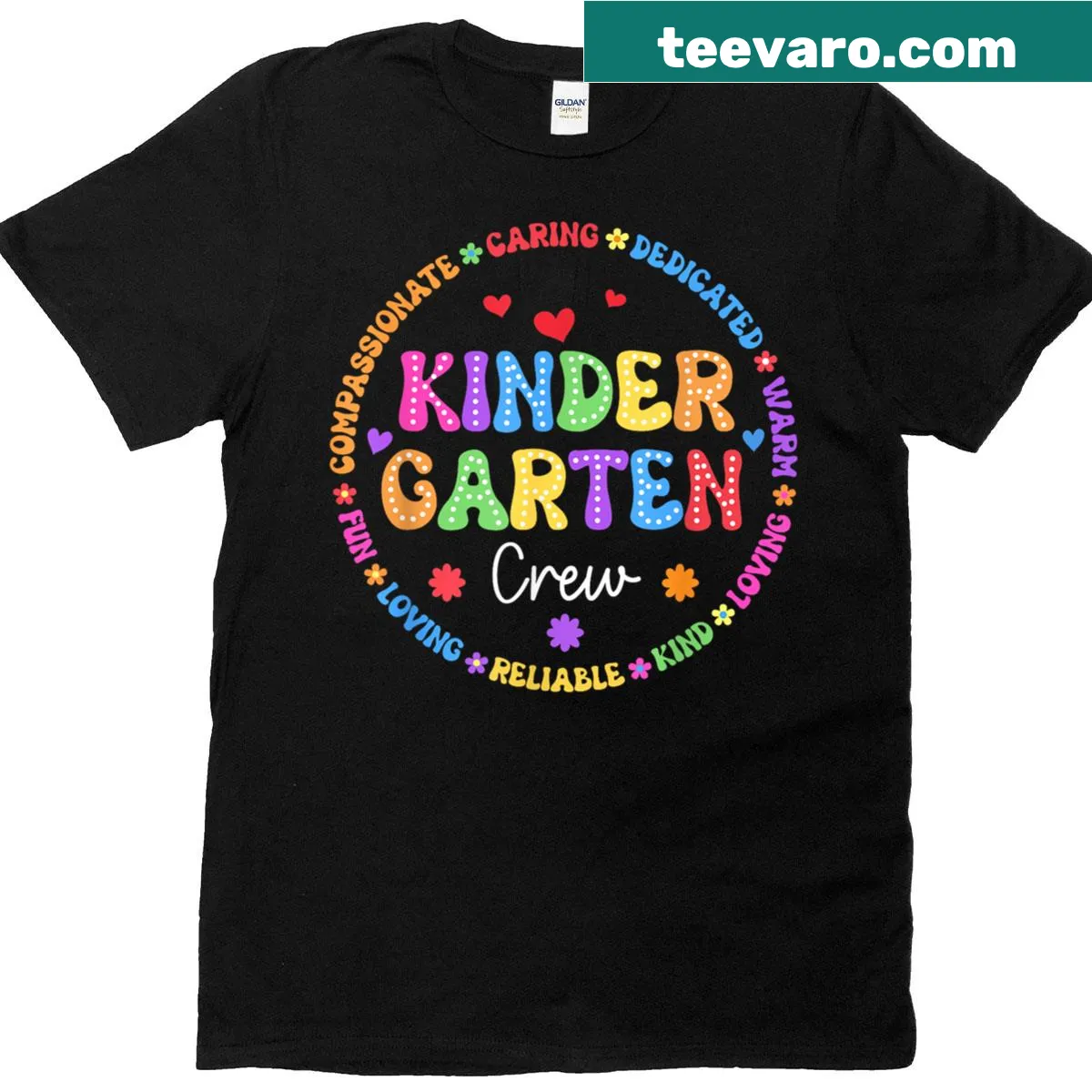 Funny Kindergarten Crew t-shirt for teachers — on a men's t-shirt