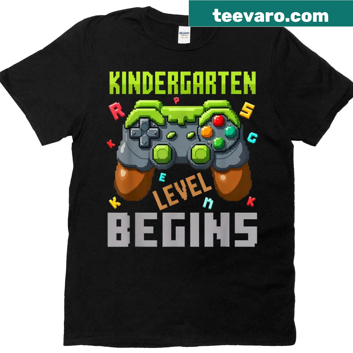 First day of kindergarten graphic on T-shirt — on a men's t-shirt