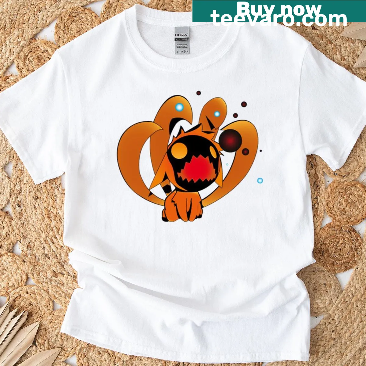 Chibi Kurama graphic t-shirt featuring a playful anime design — on a men's t-shirt